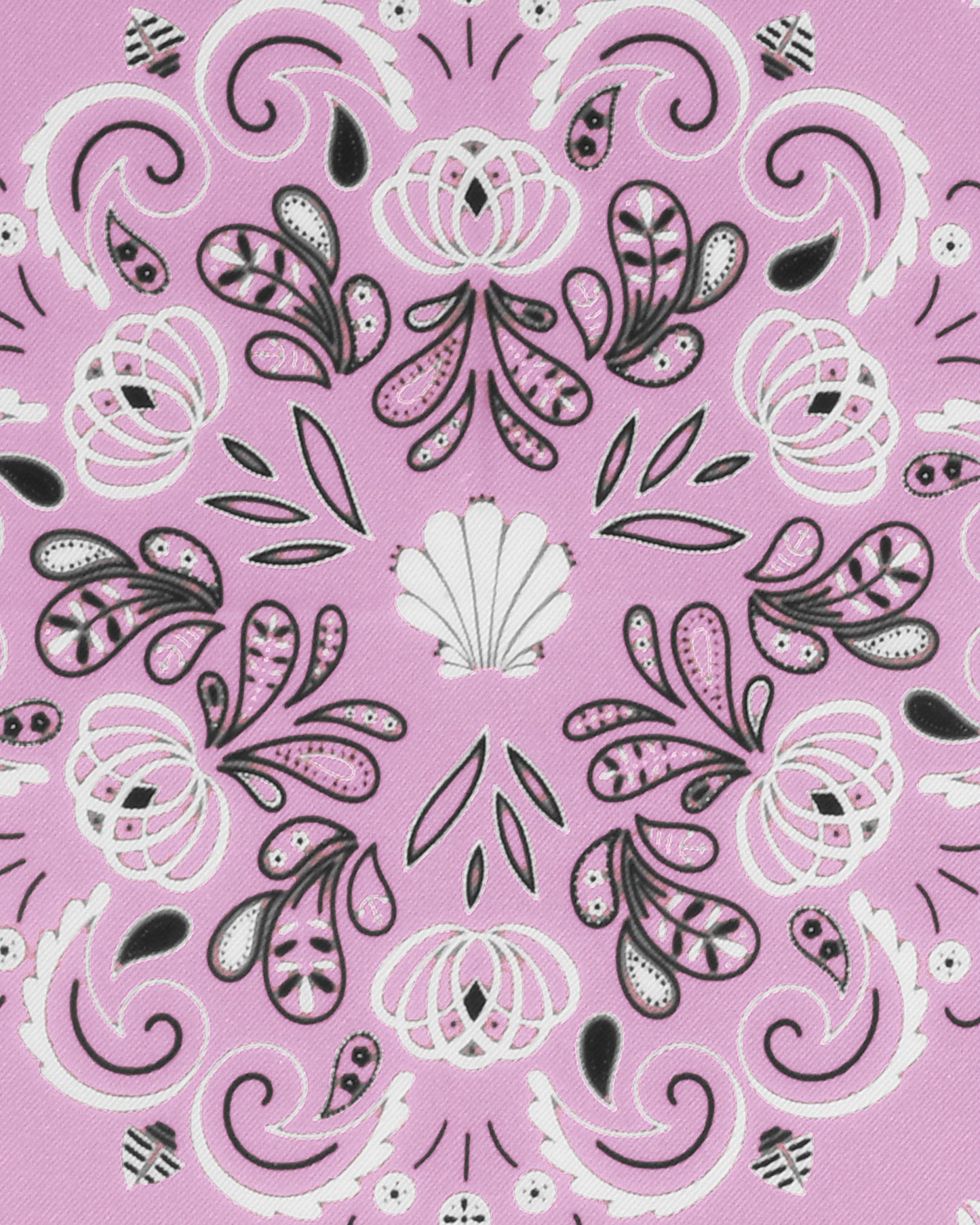 Foulard en soie rose avec motif breton grand format