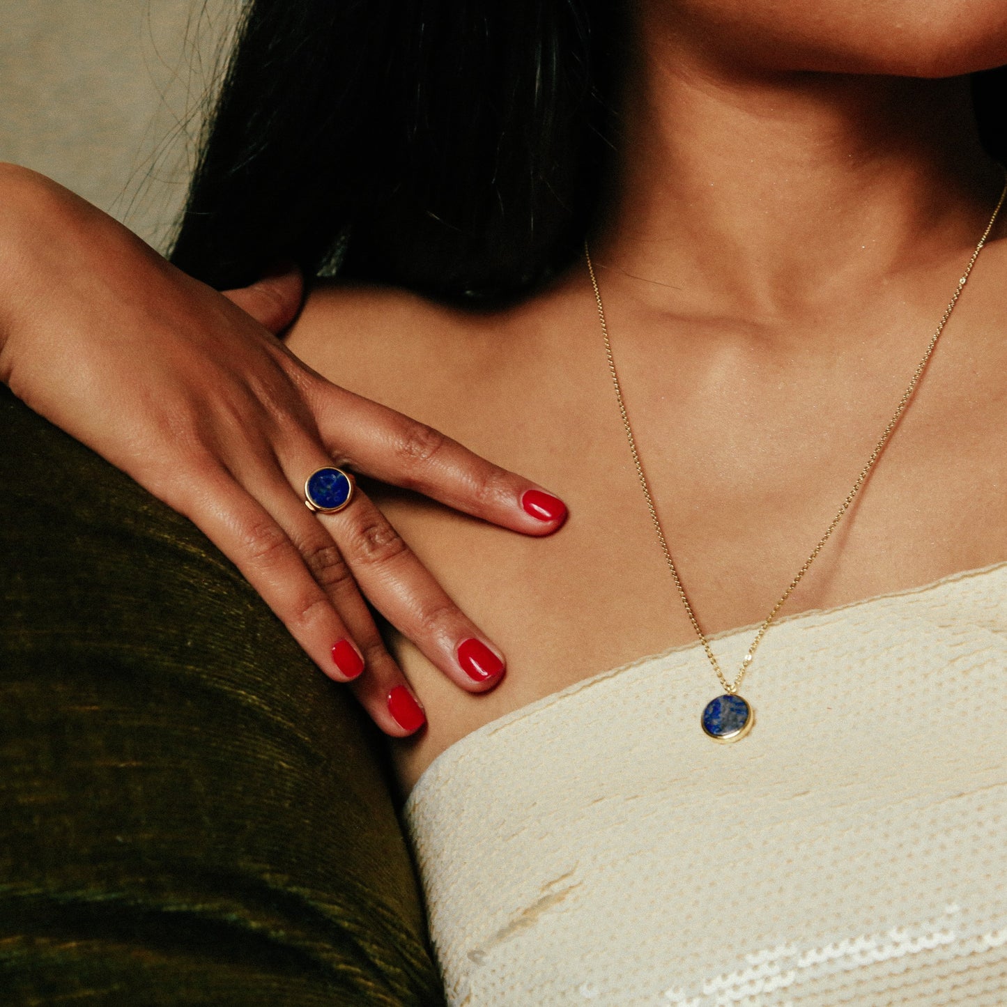 BAGUE LAPIS LAZULI GRAVE D'UNE ANCRE DE MARINE