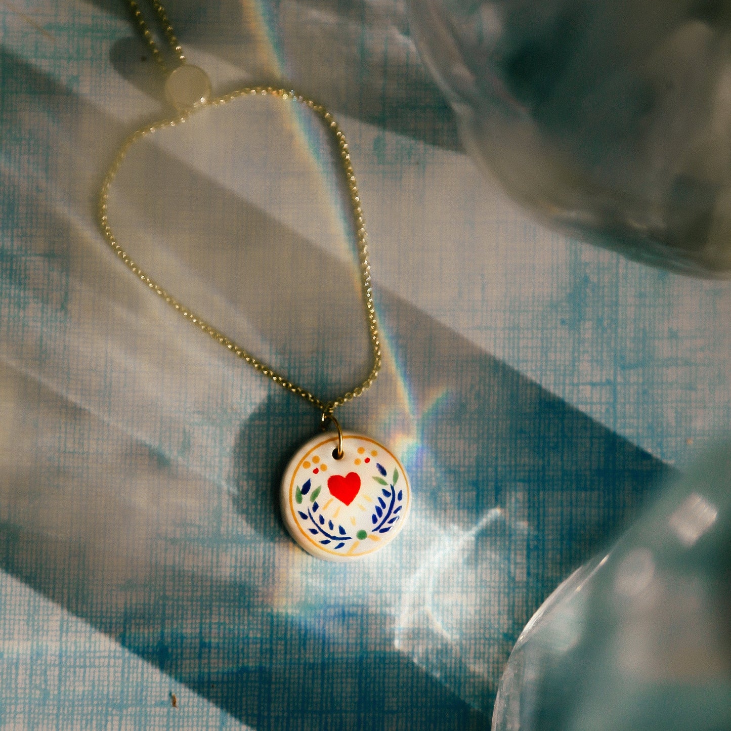 BRACELET EN FAIENCE COEUR ROUGE - FAIENZ