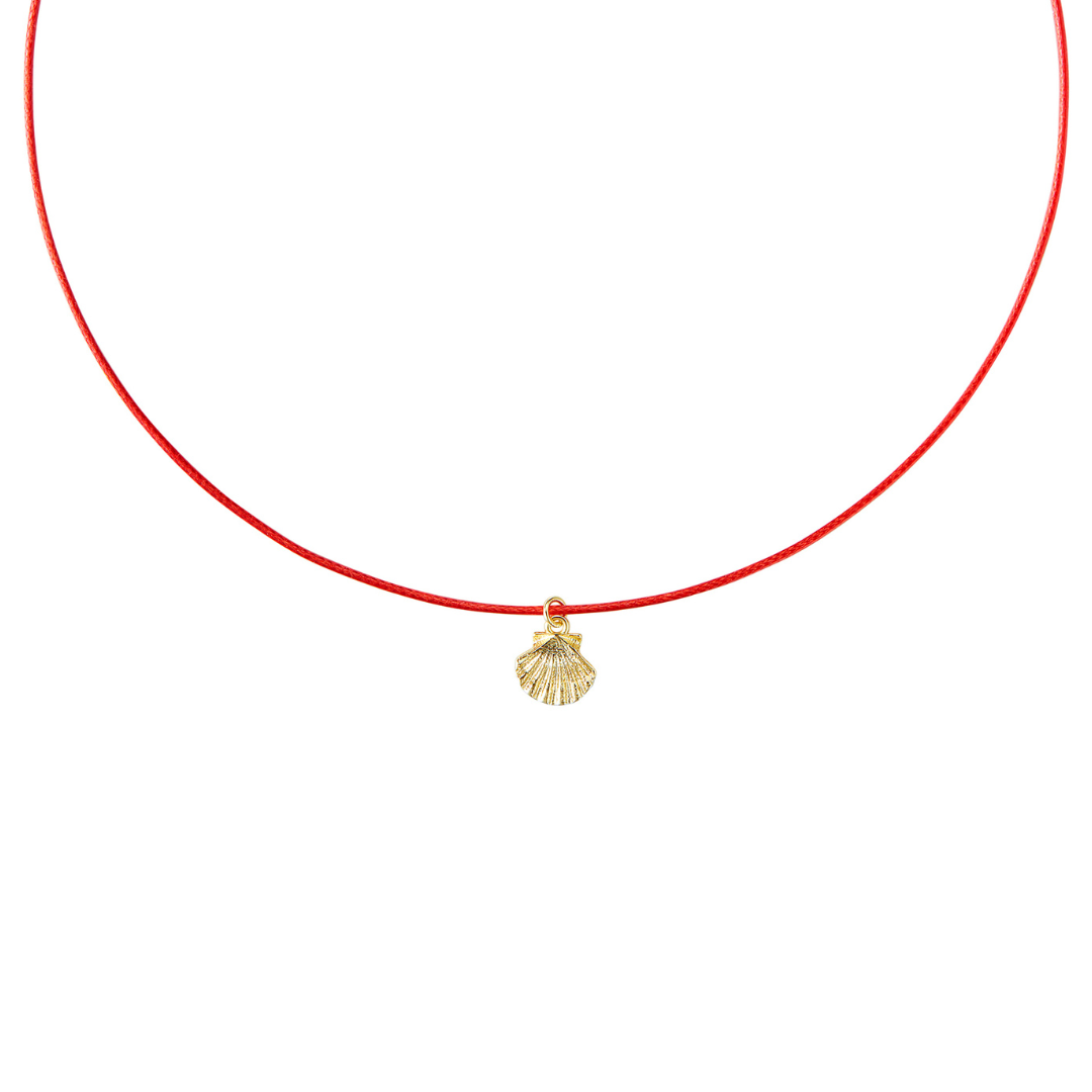 COLLIER AJUSTABLE COQUILLE SAINT JACQUES CORDON ROUGE - SAINTE JAKEZ