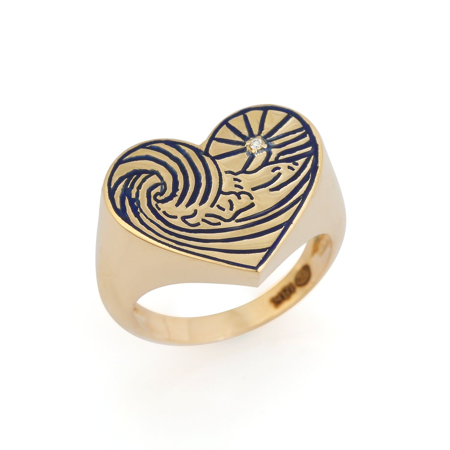 Bague chavalière en or 9K Mon coeur - Mon caillou x Mersea People & Armeria en OR 9 carats