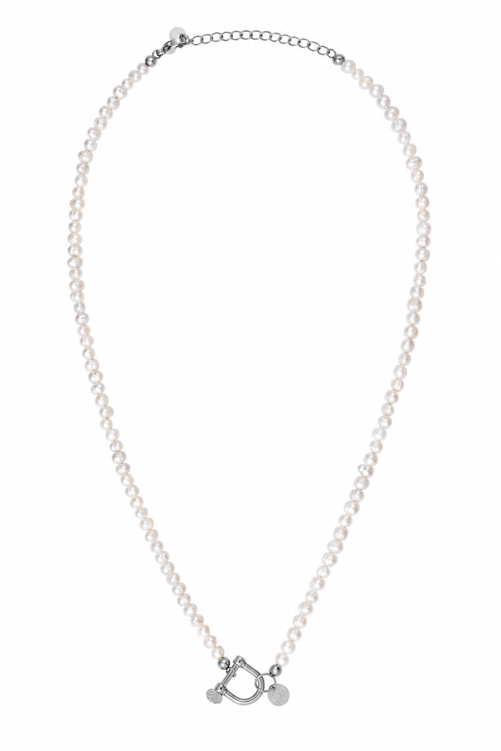 Collier perles d’eau douce avec manille en argent