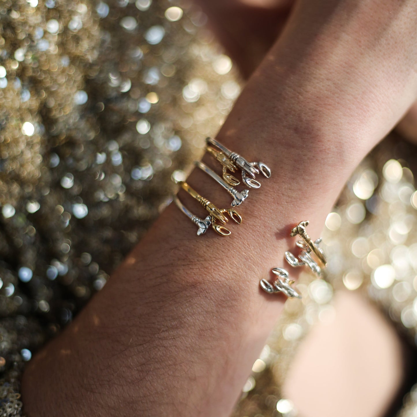 BRACELET JONC HOMARD ARGENT DORE - GIRARD LE HOMARD