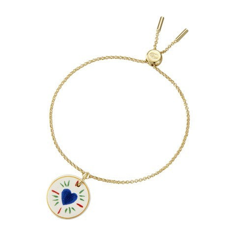 BRACELET FAIENCE COEUR BLEU