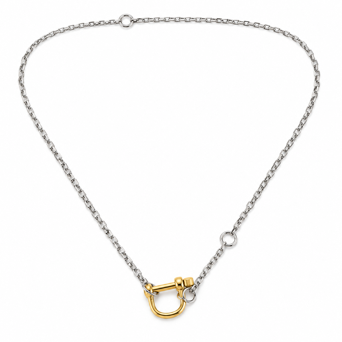 Collier chaîne marine avec manille dorée