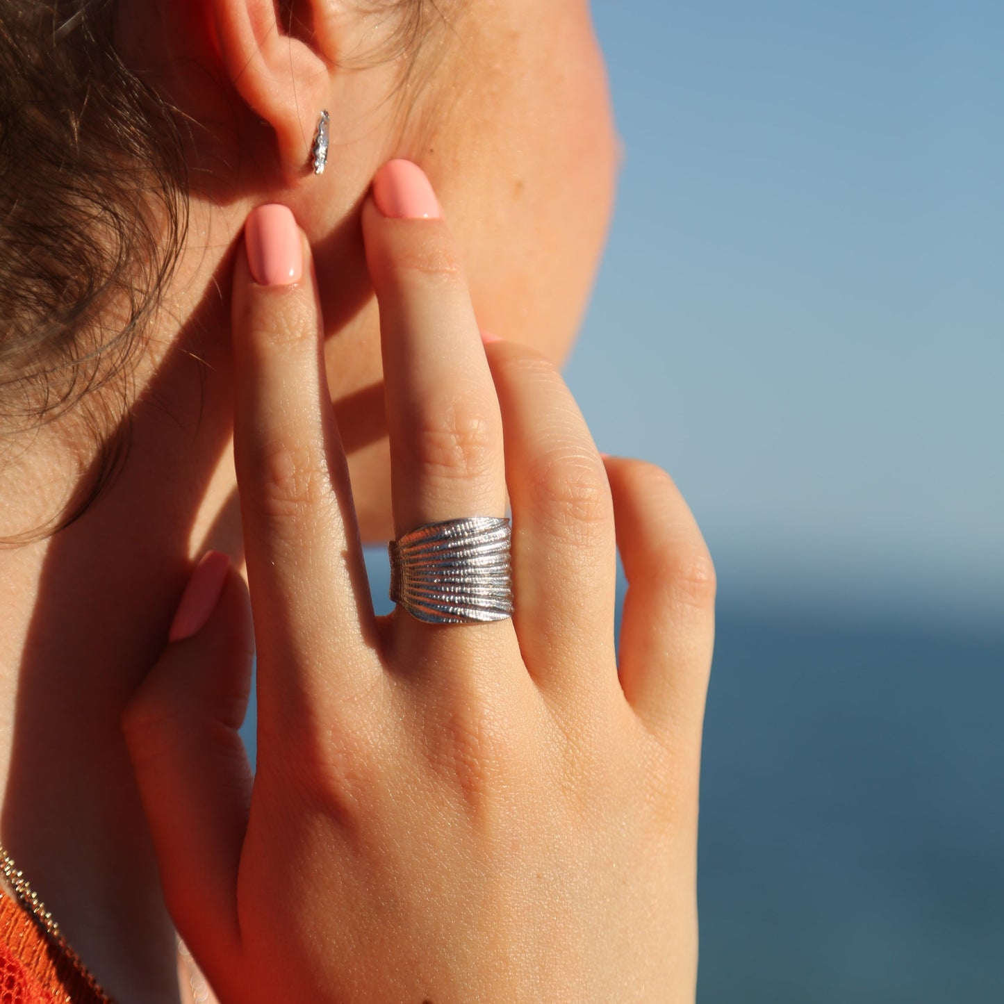 BAGUE COQUILLE SAINT JACQUES ARGENTEE - SAINTE JAKEZ