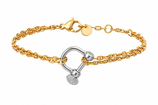 Bracelet chaîne marine avec manille en argent 925