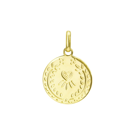 Médaille coeur de bretonne en or 18 carats