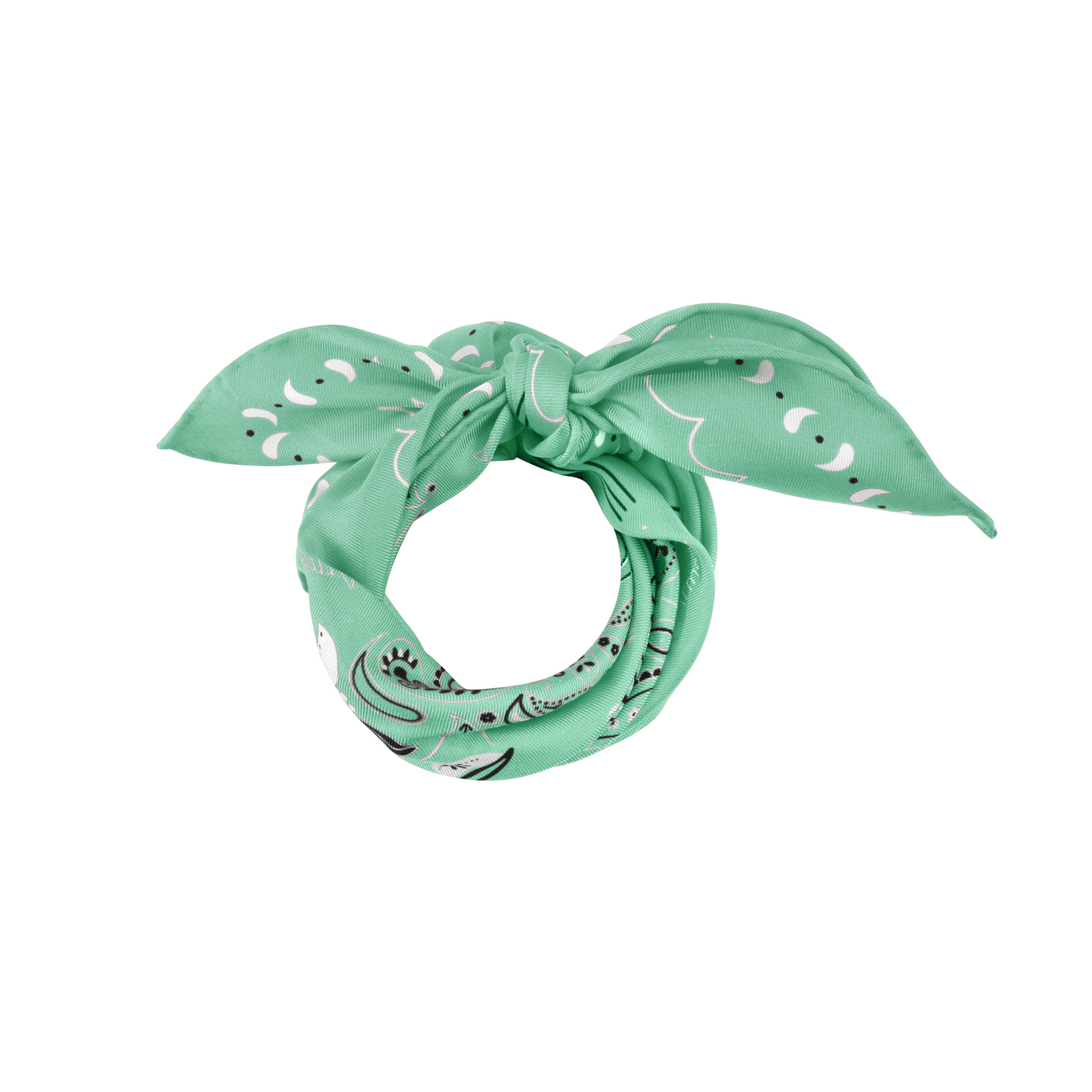 Bandana en soie verte avec motif breton