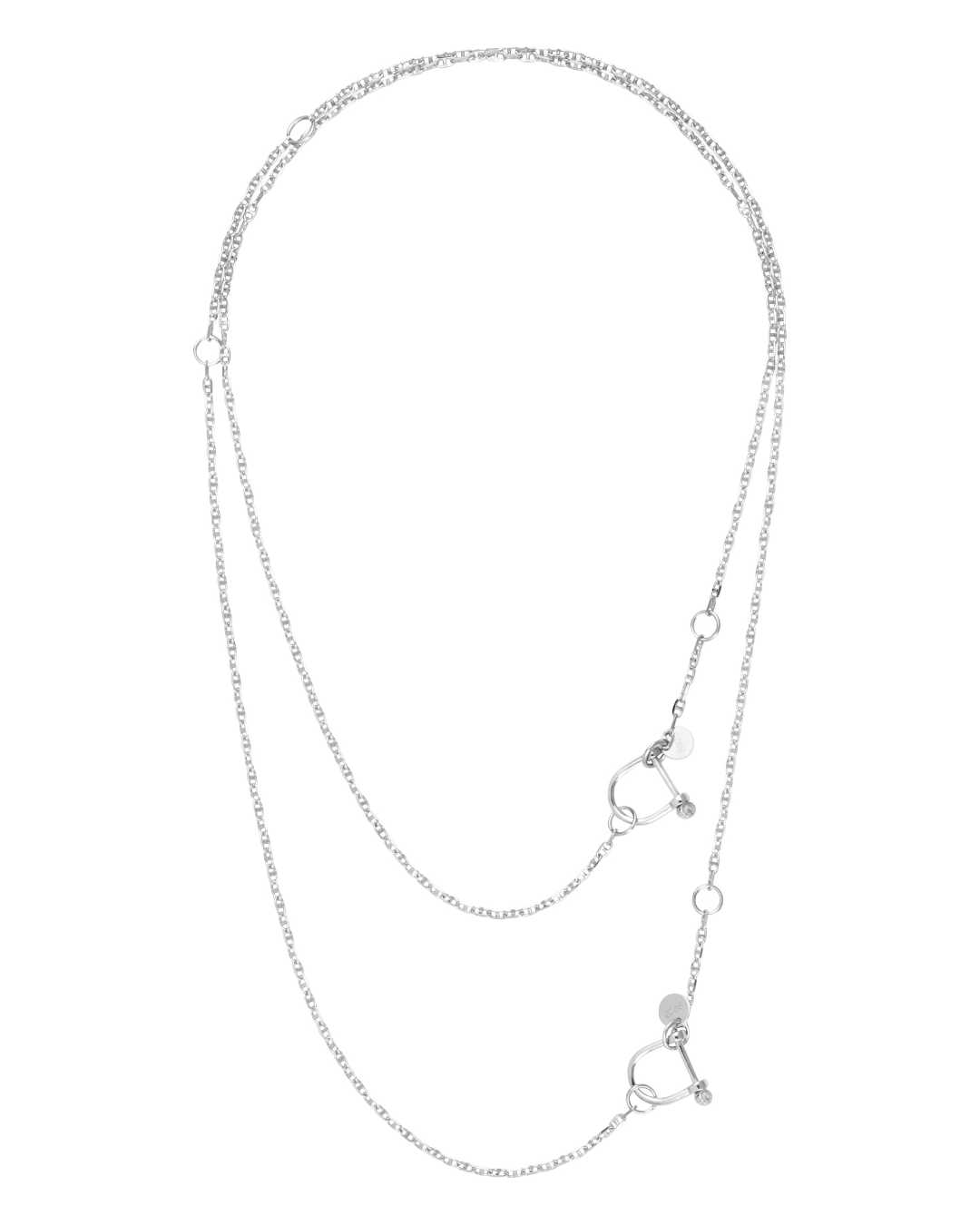 Sautoir avec chaîne marine et deux manilles en argent | Armeria