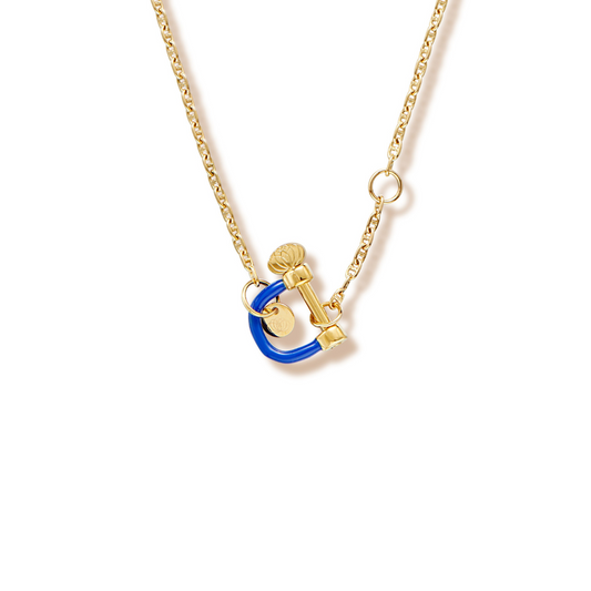 Collier avec manille bleue