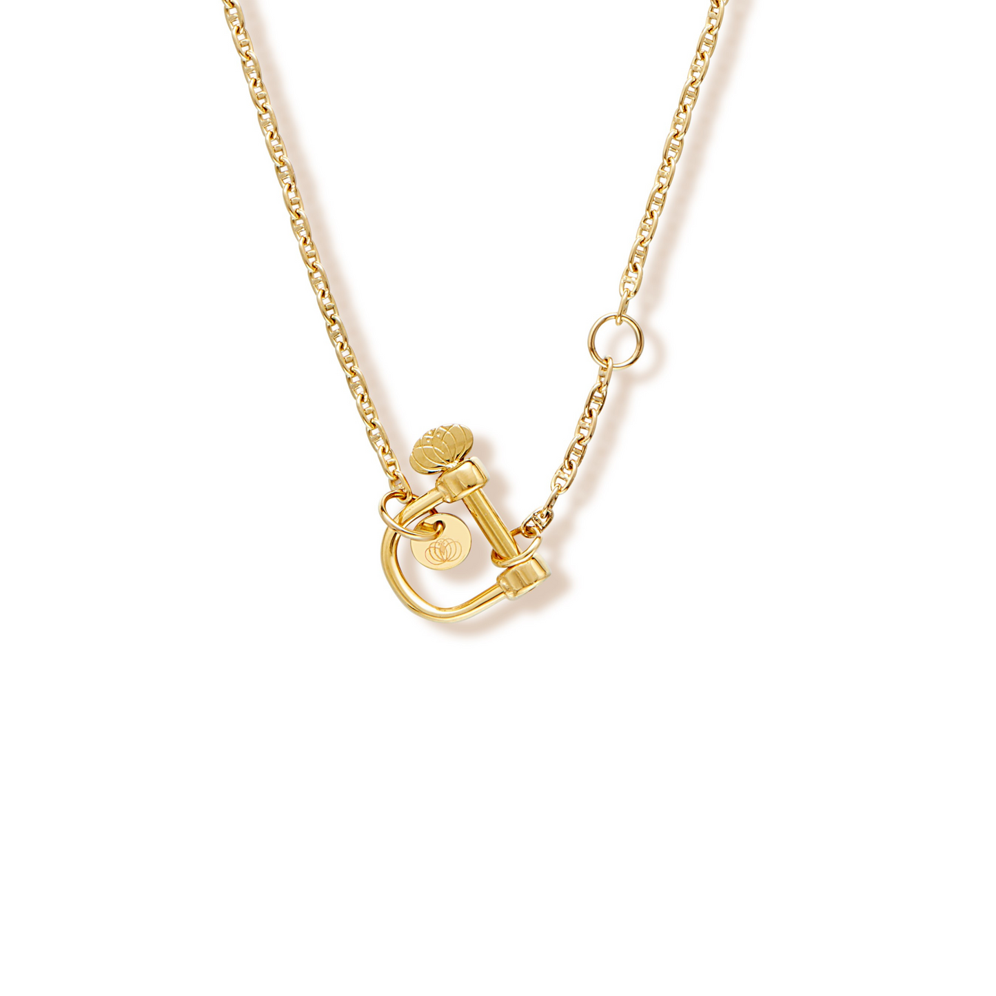Collier avec manille dorée