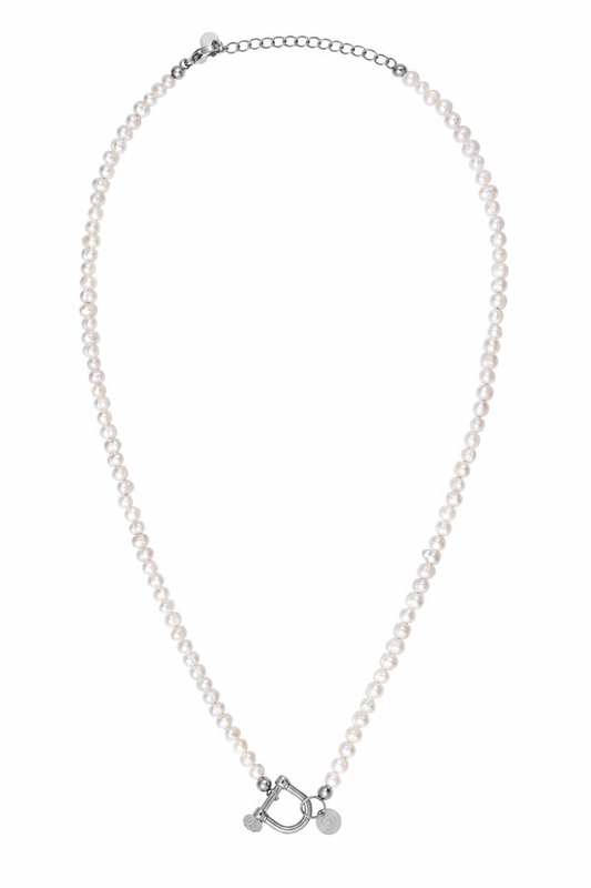 Collier perles d’eau douce avec manille en argent