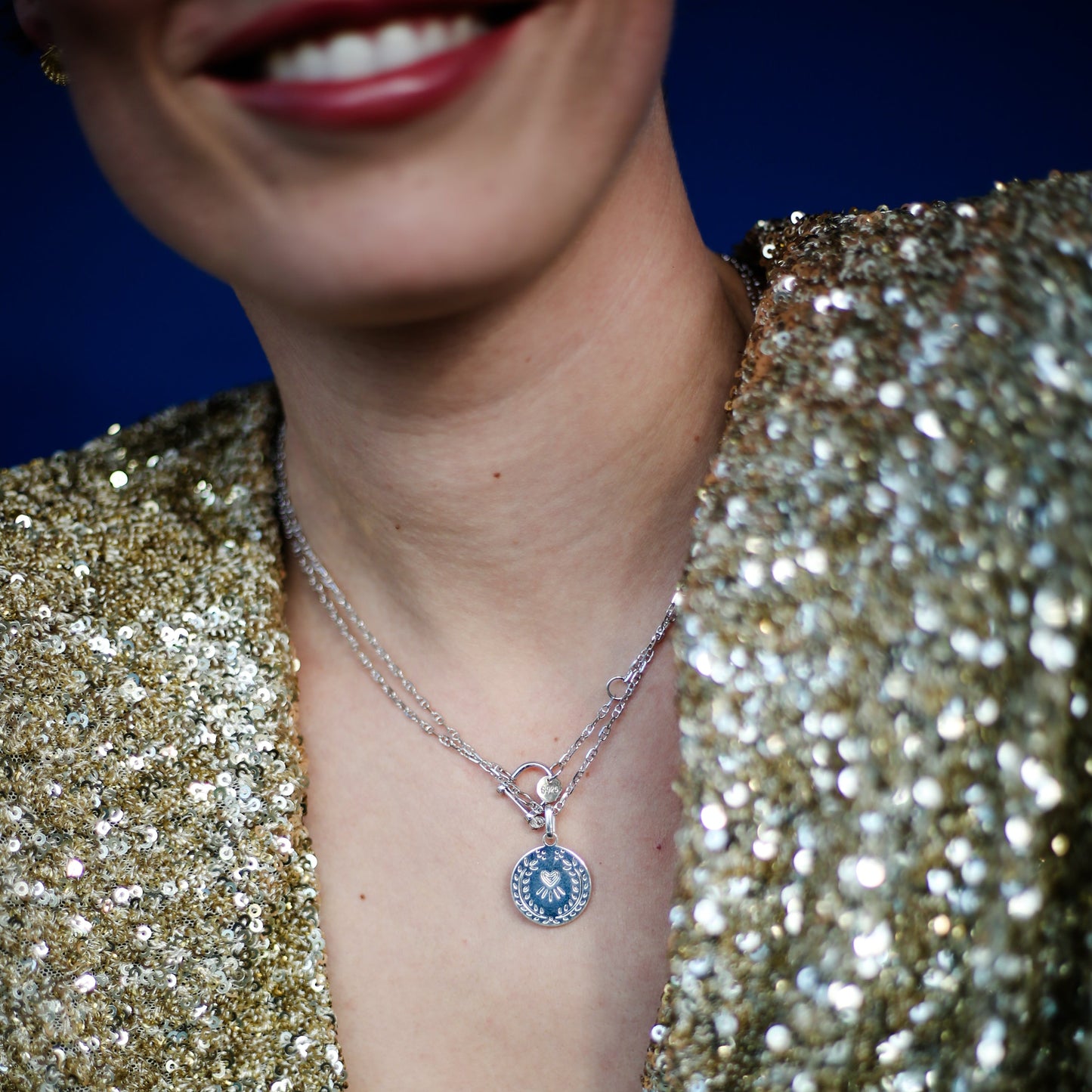 Médaille coeur de bretonne en argent 925