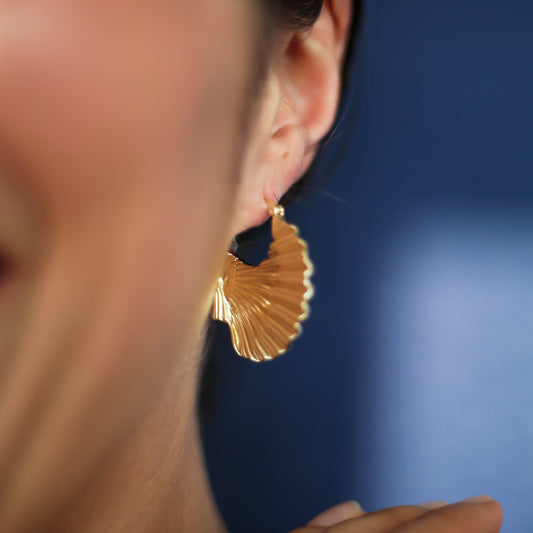 Boucles d'oreilles coquilles saint jacques - Sainte jakez